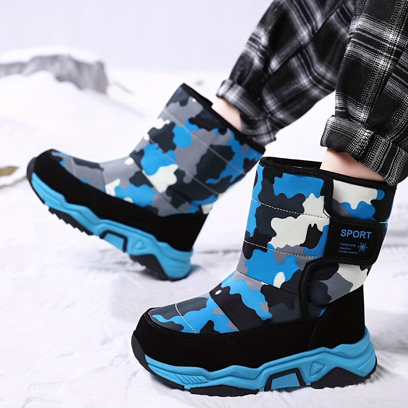 Men's Camo Snow Boots Warm Fleece Cozy Ankle Boots