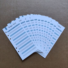 12pcs 6 Hole Budget Envelope Cash Card Set A6 Loose Leaf Replacement Core