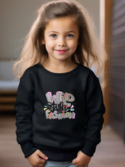 Girls Letters Pattern Crew Neck Long Sleeve Sweatshirt For Spring Fall