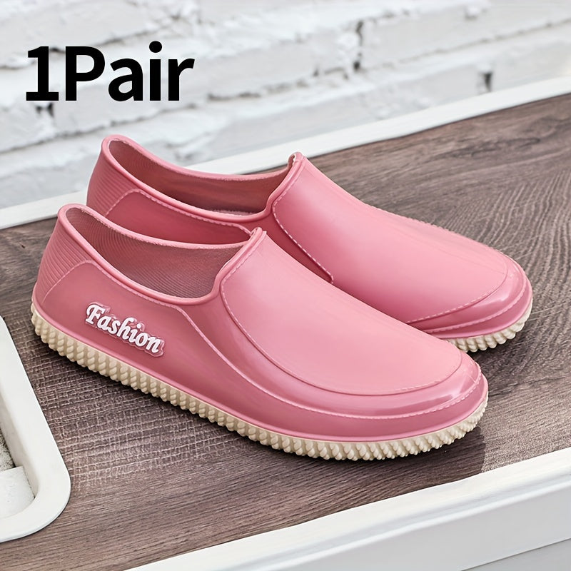 PVC Waterproof Non Slip Water Shoes Low Cut Rain Boots Rubber Shoes