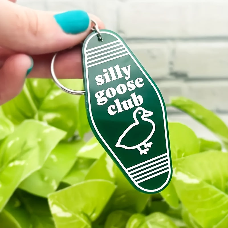 Silly Goose Club Printed Keychain Portable Keyring Purse Car Key Pendant