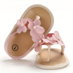 Flower Open Toe Sandals for Baby Girls Lightweight Non-slip Walking Shoes