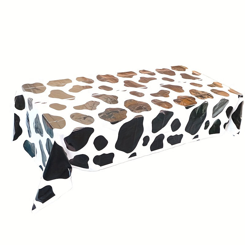 Cow Print Tablecloth for Animal Themed Parties - Farm Birthday Party Supplies