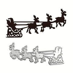 1pc Christmas Style Christmas Deer Pull Old Man Metal Cutting Dies Stencils