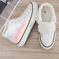 Warm Plush Lined Chunky Canvas Sneakers