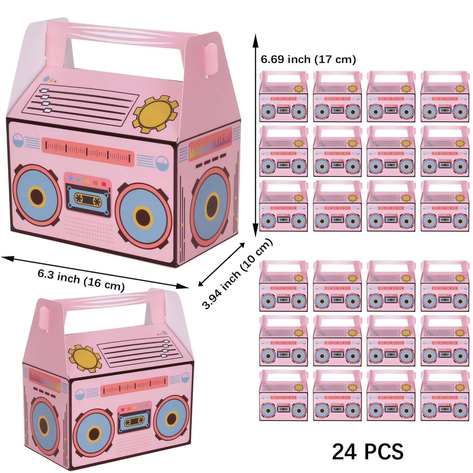 24pcs Music Radio Boomboxes Retro Radio Table Decorations