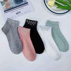 Rhinestone Crew Socks for Women