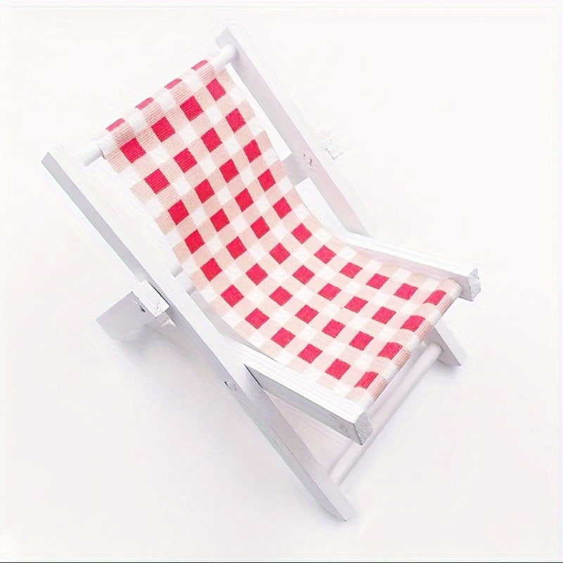 Miniature BJD Recliner Beach Chair for Dollhouse