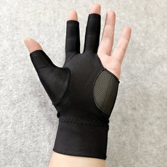 3-Finger Billiard Glove for Left Hand, Elastic Breathable Fabric, Anti-Slip Pad