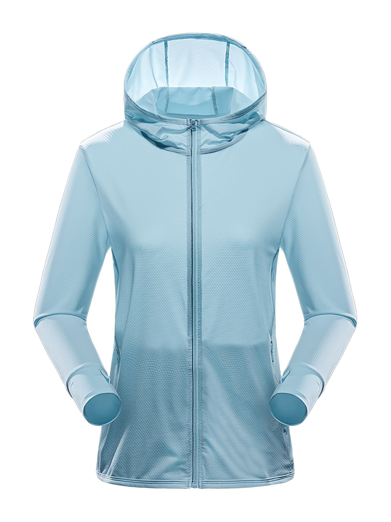 Women's Sun Protection Hooded Jacket Lightweight Long Sleeve Cooling Ice Silk