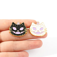Enamel Pumpkin Cat Retro Halloween Brooch Funny Pin Jewelry