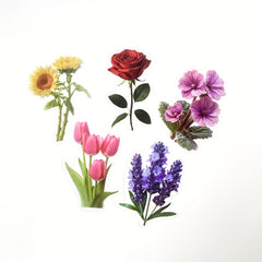25 Blooming Flower Stickers Reusable Vinyl Stickers for Scrapbooks Cars Laptops