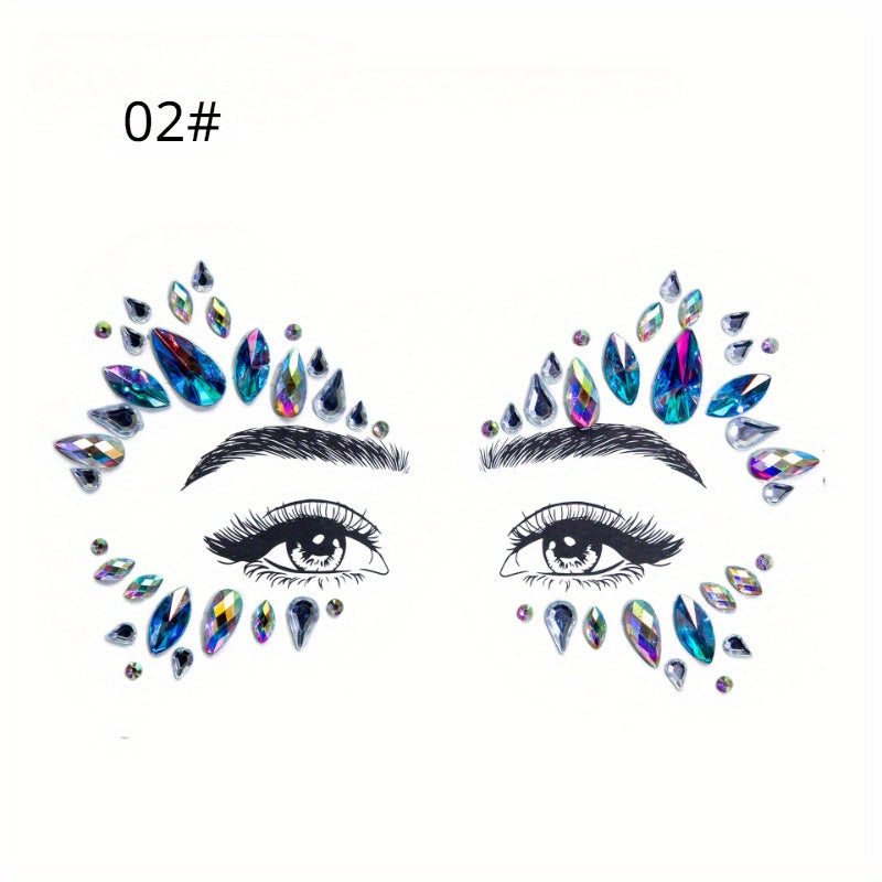 Mermaid Face Gems Music Y2k Jewels Crystals Bindi