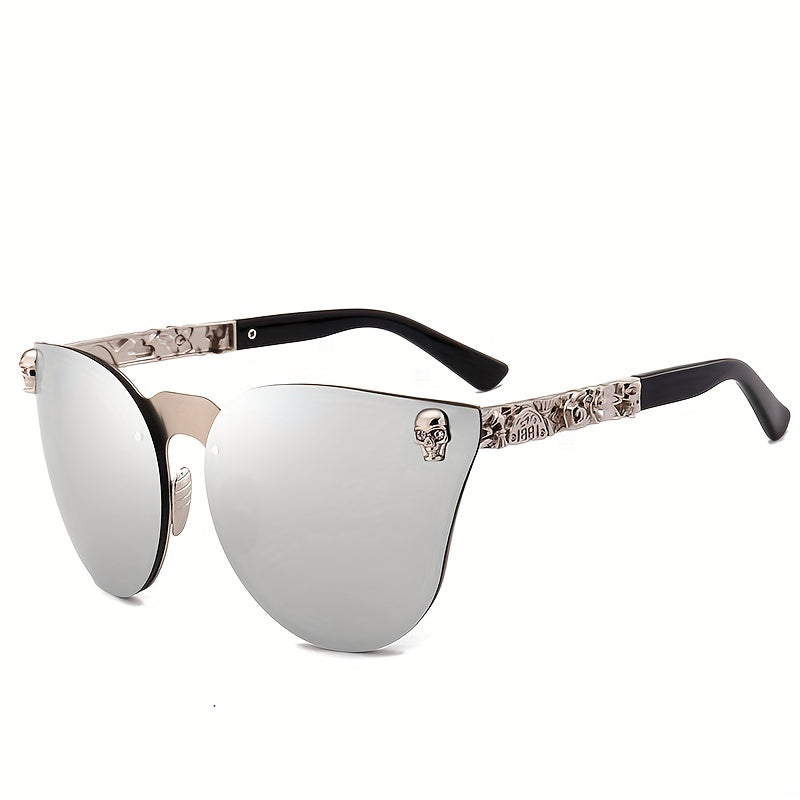 Men's Gothic Style Mirror Sunglasses Hipster Frameless Cat Eye Sun Glasses