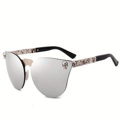 Men's Gothic Style Mirror Sunglasses Hipster Frameless Cat Eye Sun Glasses
