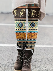 Graphic Print Skinny Leggings Casual High Waist Leggings