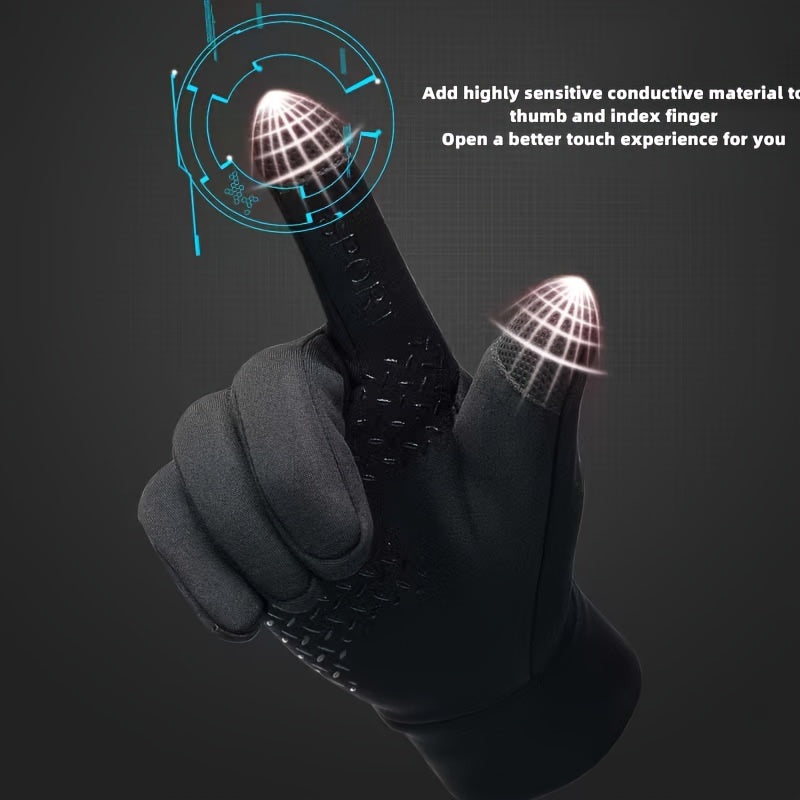 Winter Cycling Gloves Fleece Touch Screen Windproof Warm Waterproof
