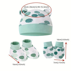 5pcs Baby Tire Hat Set with Anti-scratch Gloves & Foot Cover