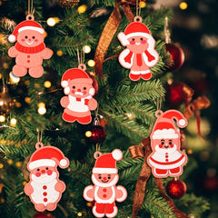 6 Gingerbread Man Christmas Tree Pendants Home Decor