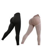 2 Pack Striped High Waist Yoga Leggings