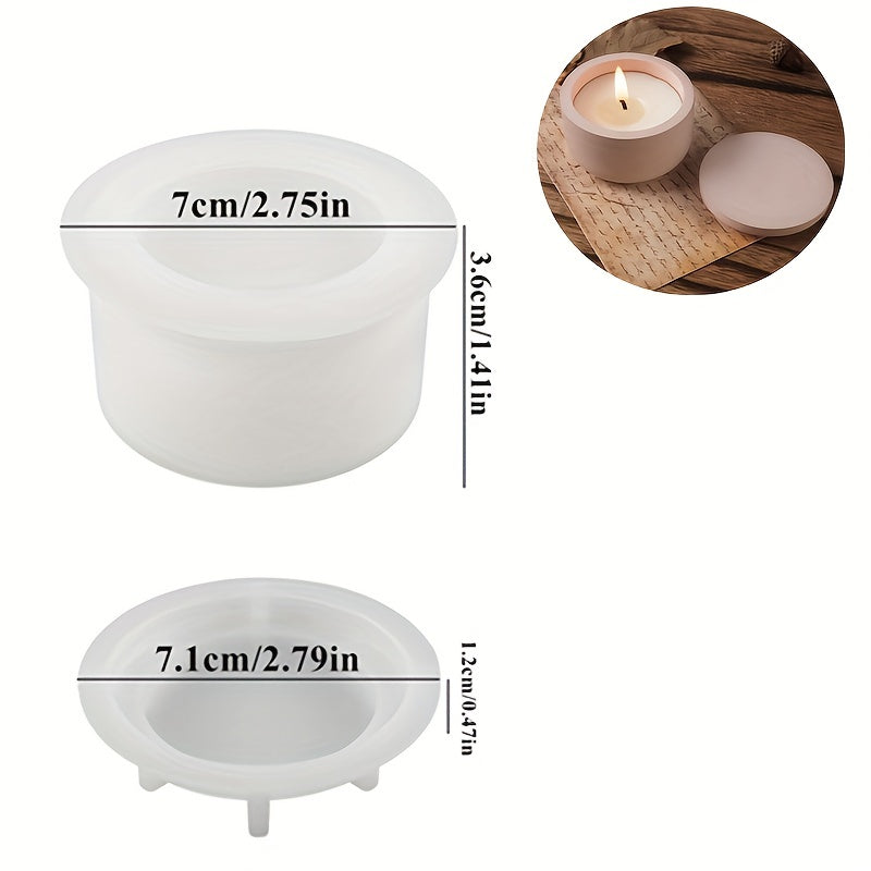 DIY Candle Jar Silicone Mold With Lid Resin Mold