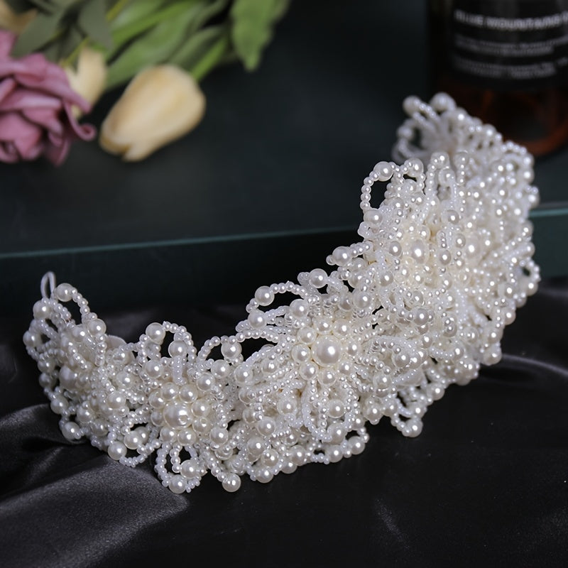 Pearl Crown Princess Wedding Bridal Tiara Headwear