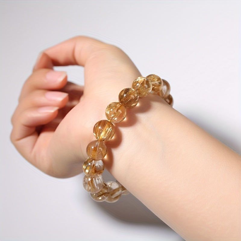 AierCrystal Brazilian Titanium Rutilated Crystal Bracelet