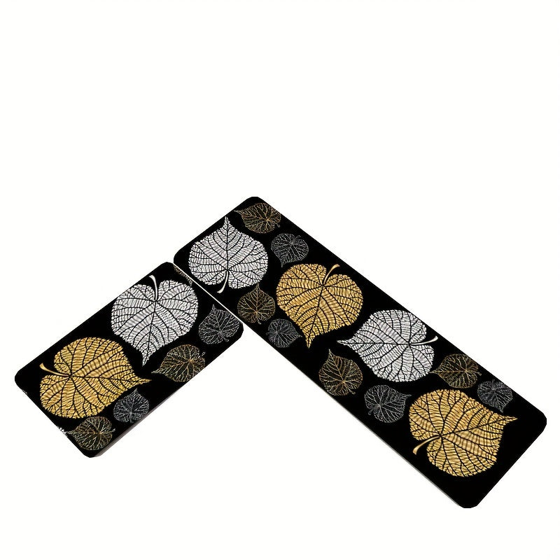 2pcs Kitchen Rug Set Soft Cushioned Anti Fatigue Mat Waterproof
