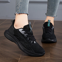 Women's Lace Up Sporty Running Shoes Breathable Mesh Sneakers