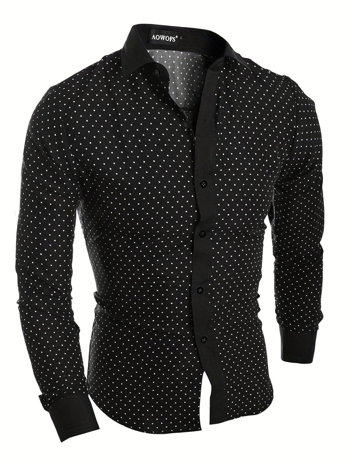 Polka Dot Graphic Print Men's Casual Lapel Shirt