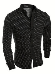 Polka Dot Graphic Print Men's Casual Lapel Shirt