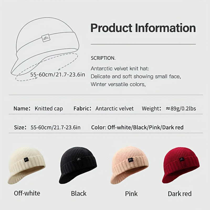 Windproof Knitted Beanie Hat for Men and Women