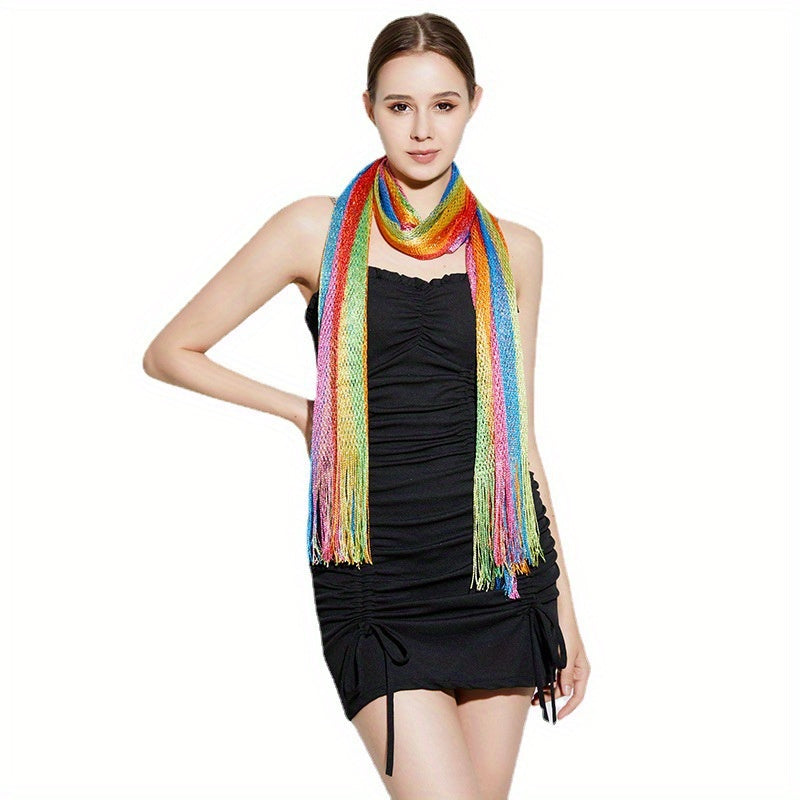 Rainbow Tassel Shawl Bikini Cover Up Sunproof Cape
