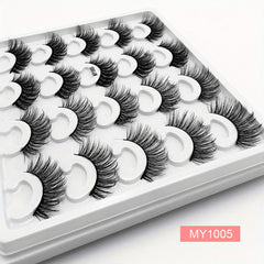 10 Pairs Faux Mink Lashes Natural Volume Curly False Eyelashes Makeup