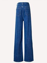 High Waist Butterfly Wide Leg Denim Pants