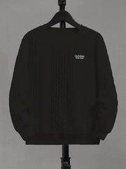 Boys Solid Crew Neck Sweatshirt with CALIFORNjsonIA Patch