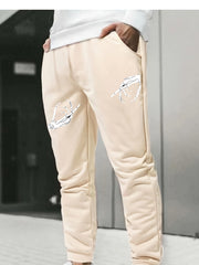 Men's Casual Skull Hand Print Sport Pants
