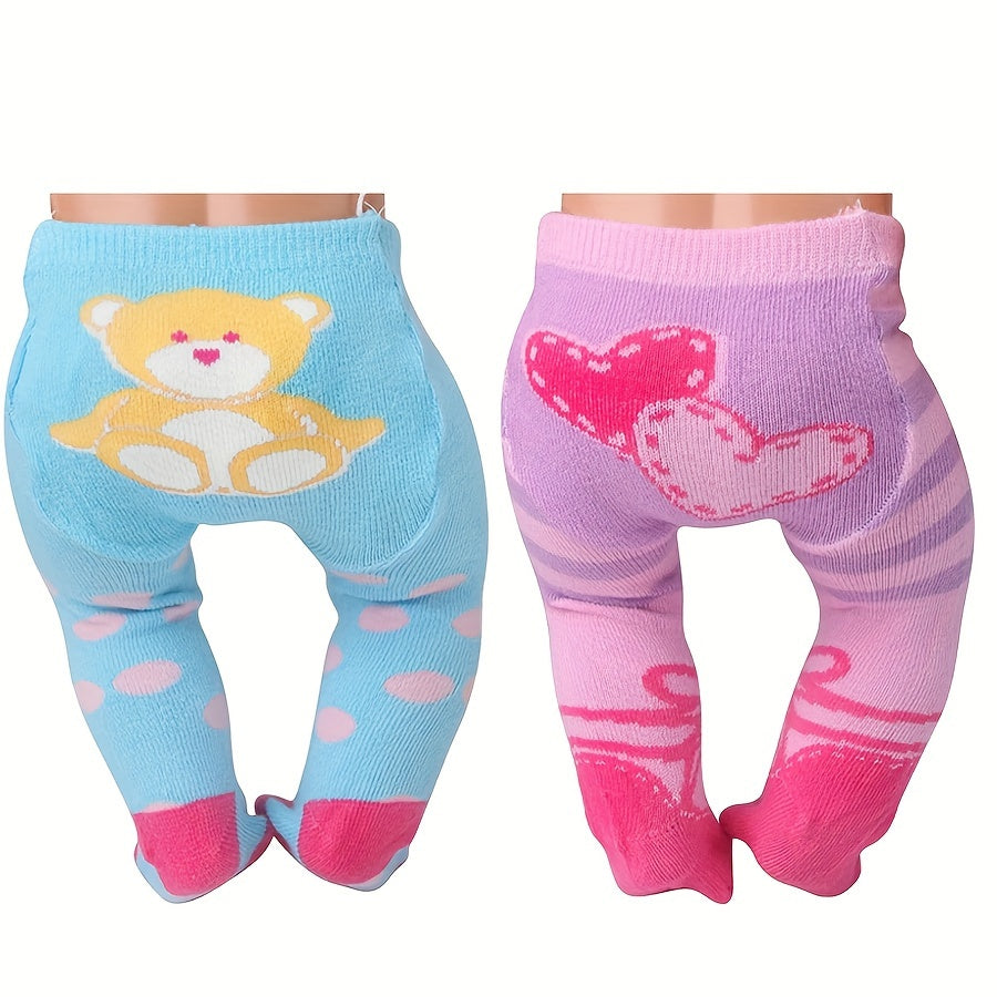 Newborn Doll Clothing Set: Leggings with Socks for 17-18 Inch Dolls