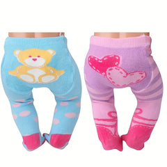 Newborn Doll Clothing Set: Leggings with Socks for 17-18 Inch Dolls