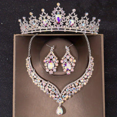 Baroque Green Crystal Bridal Jewelry Rhinestone Tiaras Crown
