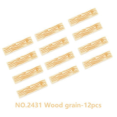 12 Wood Grain Building Blocks 1x4 ABS Bricks Table Chair Stair Decor Toy Set