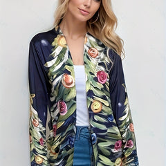 Xmas Cardigan Women's Tree Print Open Front Cardigan
