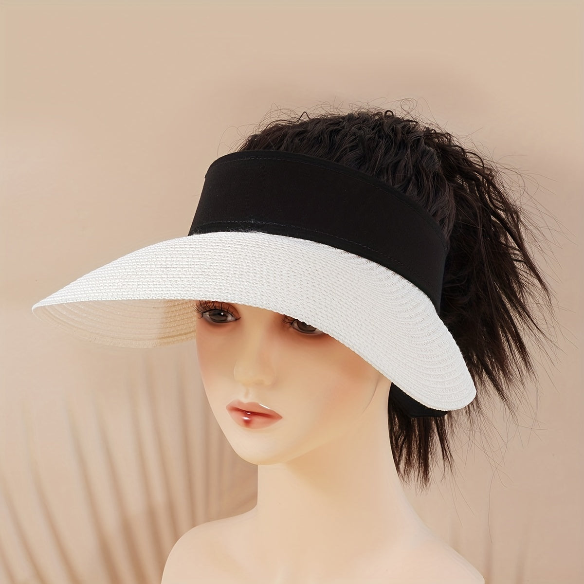 Wide Brim Visor Hat UV Protection Breathable Straw Sun Hat
