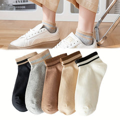 10 Pairs Girls Kids Thin Ankle Socks - Japanese Style Preppy Socks