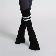 Toe Split Mid Tube Grip Socks Non slip for Yoga Pilates Ballet
