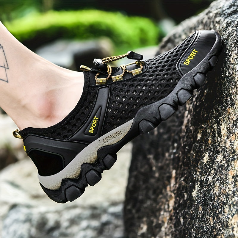 Men's Mesh Water Shoes Non Slip Quick Dry Lace Up For Swimming Boating