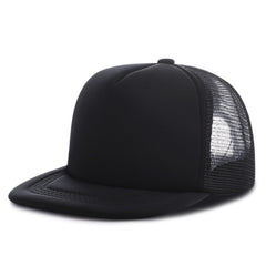 Solid Casual Flat Brim Mesh Hat