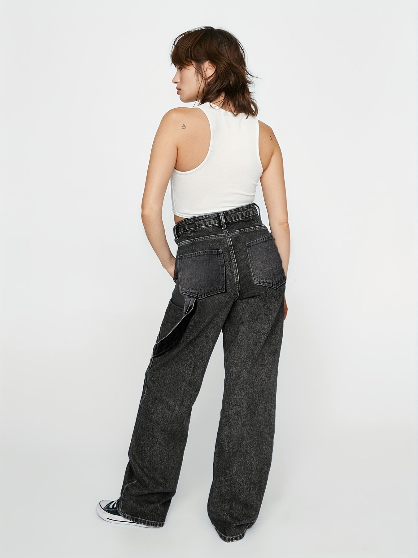 High Waist Straight Jeans Loose Fit Street Style Baggy Denim Pants