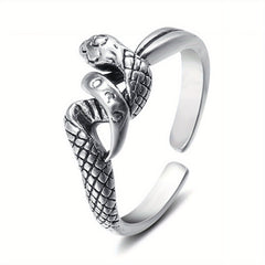 Punk Style Vintage Snake Pattern Zinc Alloy Adjustable Cuff Ring