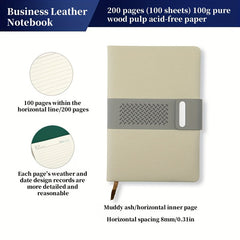 Customizable A5 Business PU Leather Notebook Soft Cover 100 Pages Horizontal Lin